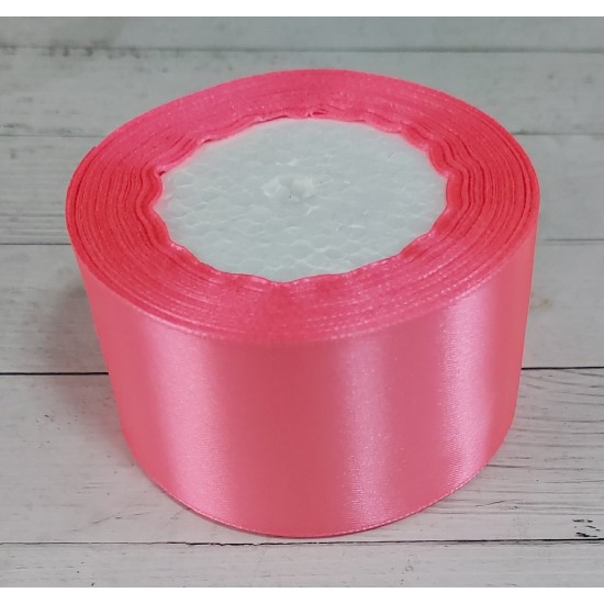 ОПТ Ленты атласные однотонные 5 см*25 ярдов цв. ярко-розовый 05, цена за катушку